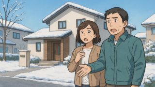 札幌市で夫婦が外構トラブルで困っているイメージ