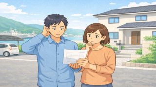 佐世保市で夫婦が外構見積もりで悩んでいるイメージ