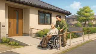 狭山市の戸建てに施工されたバリアフリー外構のイメージ