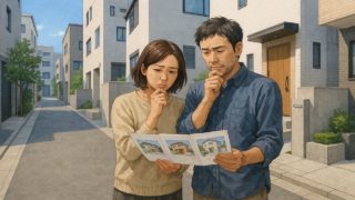 【世田谷区】外構業者の選び方と探し方の基本|費用相場が分かる5選術 世田谷区で夫婦が外構業者の選び方と探し方を考えているイメージ