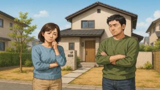 滋賀県の外構工事の失敗にがっかりする夫婦のイメージ