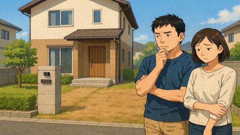 島田市の外構工事の失敗にがっかりする夫婦のイメージ