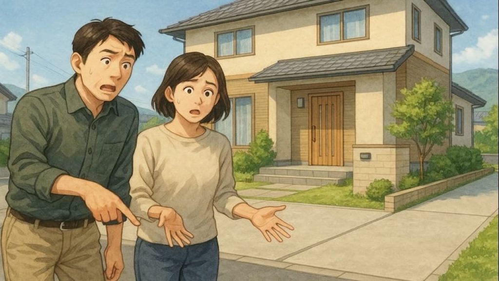 島田市で夫婦が外構トラブルで困っているイメージ