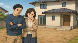 島根県の外構工事の失敗にがっかりする夫婦のイメージ