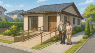 静岡県の戸建てに施工されたバリアフリー外構のイメージ