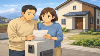 静岡県で夫婦が外構見積もりで悩んでいるイメージ