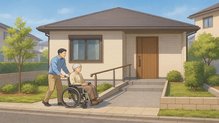 湘南の戸建てに施工されたバリアフリー外構のイメージ