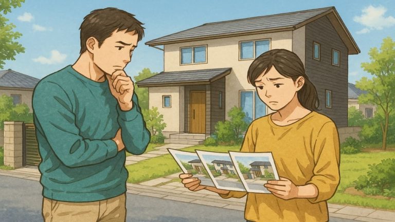 周南市で夫婦が外構業者の選び方と探し方を考えているイメージ