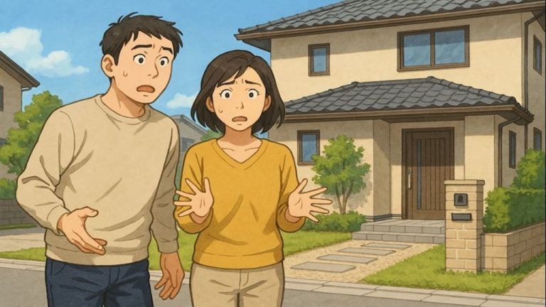 周南市で夫婦が外構トラブルで困っているイメージ