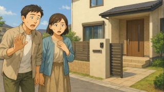 草加市で夫婦が外構トラブルで困っているイメージ