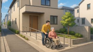 【杉並区】外構をバリアフリー化する工夫5つ|庭とテラスを使いやすくする 杉並区の戸建てに施工されたバリアフリー外構のイメージ