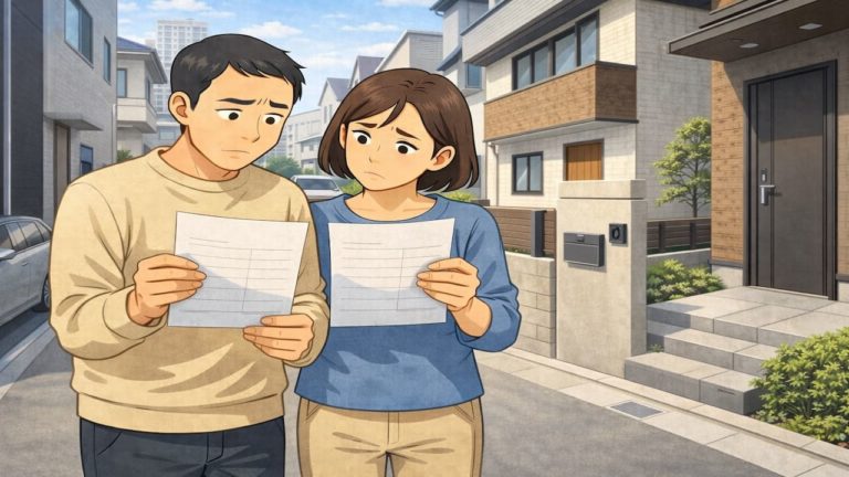 吹田市で夫婦が外構見積もりで悩んでいるイメージ