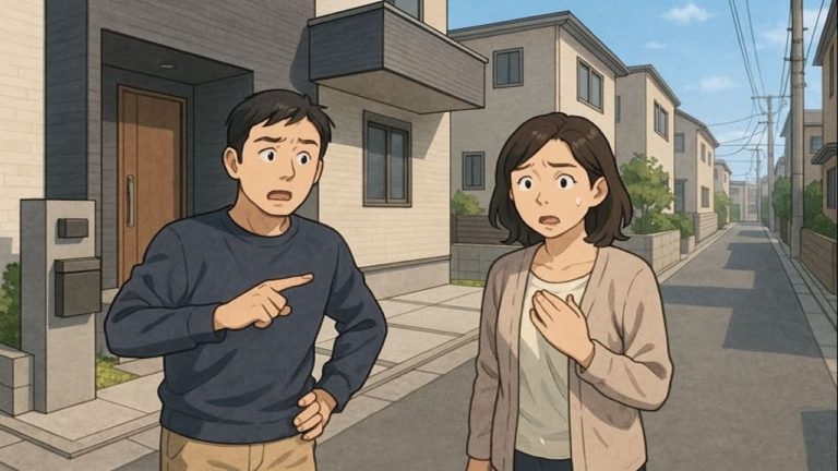 吹田市で夫婦が外構トラブルで困っているイメージ