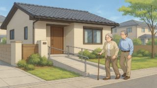 鈴鹿市の戸建てに施工されたバリアフリー外構のイメージ