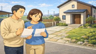 鈴鹿市で夫婦が外構見積もりで悩んでいるイメージ