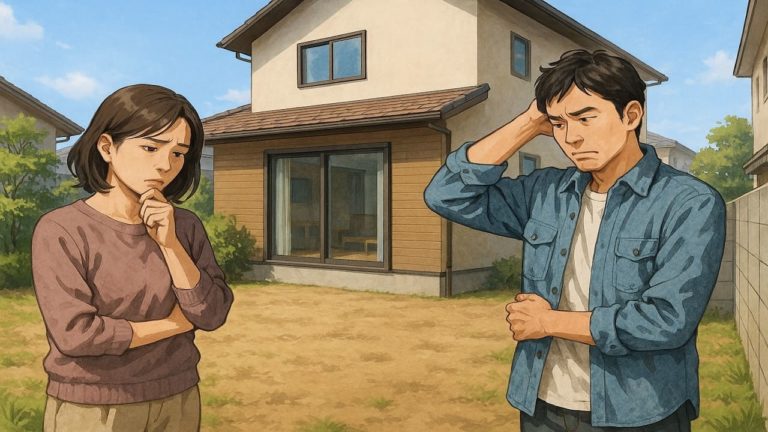 鈴鹿市の外構工事の失敗にがっかりする夫婦のイメージ