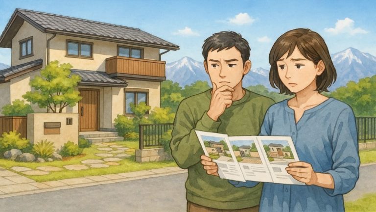 多治見市で夫婦が外構業者の選び方と探し方を考えているイメージ