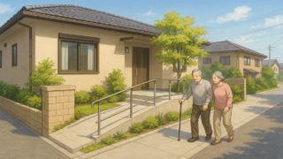 【高崎市】外構バリアフリー対応の注意点5つ|駐車場から玄関まで楽に動く 高崎市の戸建てに施工されたバリアフリー外構のイメージ