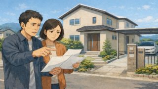 高崎市で夫婦が外構見積もりで悩んでいるイメージ