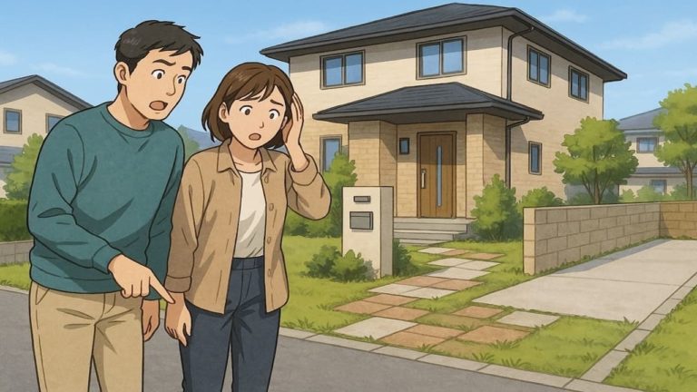 高崎市で夫婦が外構トラブルで困っているイメージ