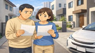 高槻市で夫婦が外構見積もりで悩んでいるイメージ