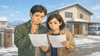 滝沢市で夫婦が外構見積もりで悩んでいるイメージ