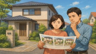 多摩市で夫婦が外構業者の選び方と探し方を考えているイメージ