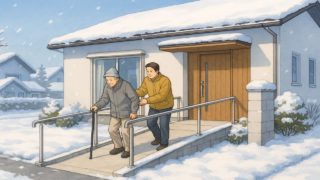 天童市の戸建てに施工されたバリアフリー外構のイメージ