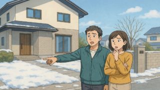 天童市で夫婦が外構トラブルで困っているイメージ