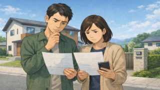 栃木県で夫婦が外構見積もりで悩んでいるイメージ