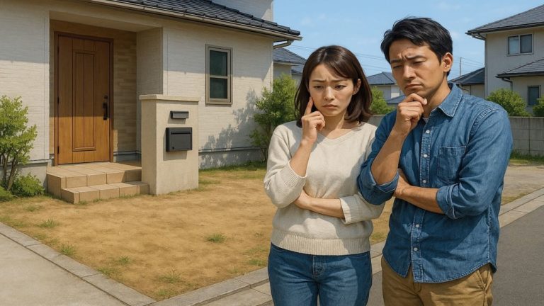 徳島県の外構工事の失敗にがっかりする夫婦のイメージ