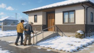 苫小牧市の戸建てに施工されたバリアフリー外構のイメージ