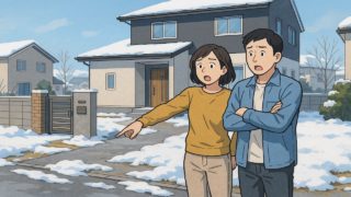 苫小牧市で夫婦が外構トラブルで困っているイメージ