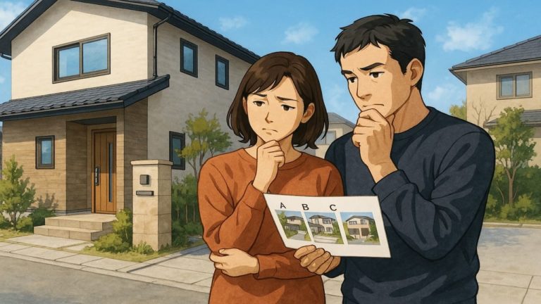 取手市で夫婦が外構業者の選び方と探し方を考えているイメージ