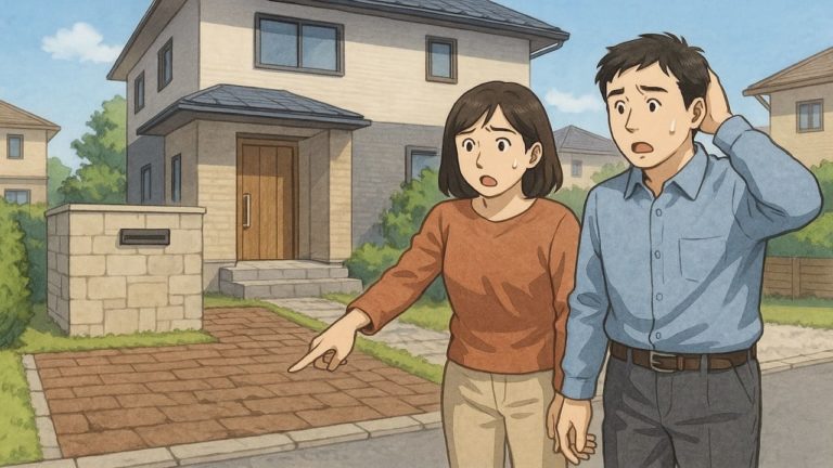 取手市で夫婦が外構トラブルで困っているイメージ