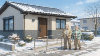 富山県の戸建てに施工されたバリアフリー外構のイメージ
