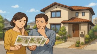 豊橋市で夫婦が外構業者の選び方と探し方を考えているイメージ