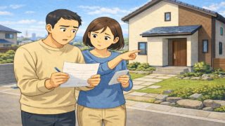 豊橋市で夫婦が外構見積もりで悩んでいるイメージ