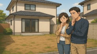 豊川市の外構工事の失敗にがっかりする夫婦のイメージ