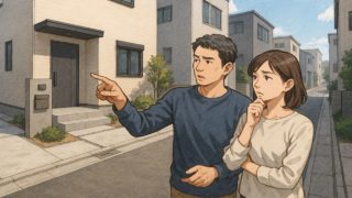 豊中市で夫婦が外構業者の選び方と探し方を考えているイメージ