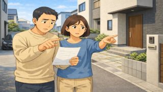 豊中市で夫婦が外構見積もりで悩んでいるイメージ