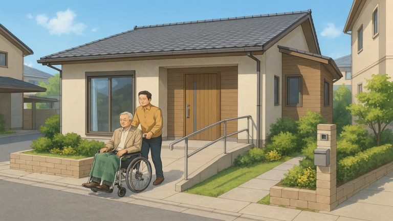 豊田市の戸建てに施工されたバリアフリー外構のイメージ