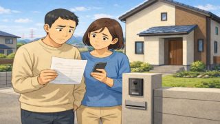 豊田市で夫婦が外構見積もりで悩んでいるイメージ