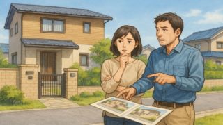 津市で夫婦が外構業者の選び方と探し方を考えているイメージ