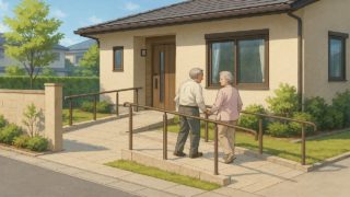 土浦市の戸建てに施工されたバリアフリー外構のイメージ