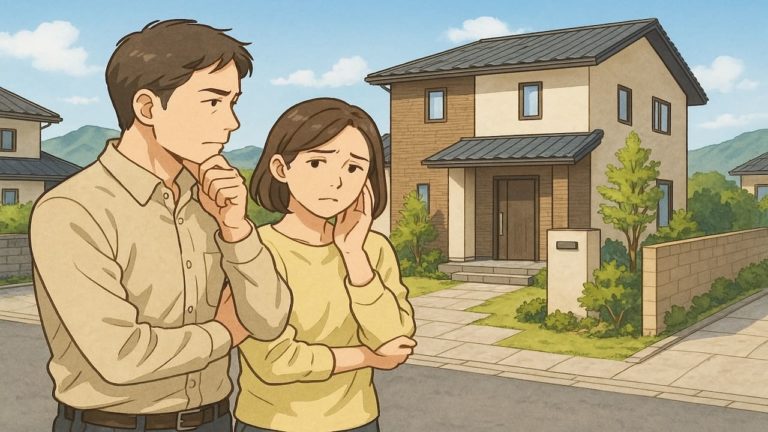 津山市で夫婦が外構業者の選び方と探し方を考えているイメージ