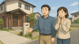 津山市で夫婦が外構トラブルで困っているイメージ