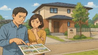 【宇部市】外構業者の探し方と選び方の基本|メンテ費含めた総額5チェック 宇部市で夫婦が外構業者の選び方と探し方を考えているイメージ