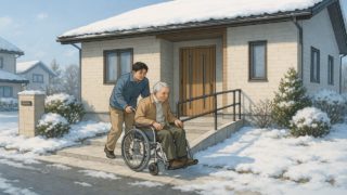 【上田市】外構バリアフリー化のポイント5個|通路で迷わない歩行動線 上田市の戸建てに施工されたバリアフリー外構のイメージ