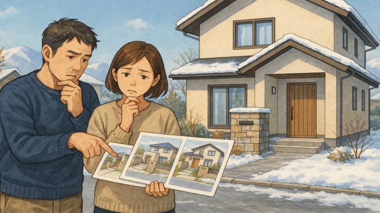 上田市で夫婦が外構業者の選び方と探し方を考えているイメージ